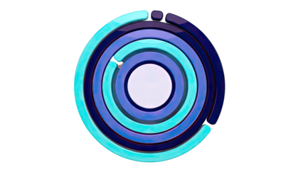 Concentric Circles in Shades of Blue and Cyan