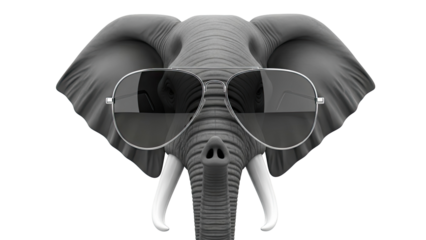 Elephant wearing aviator sunglasses