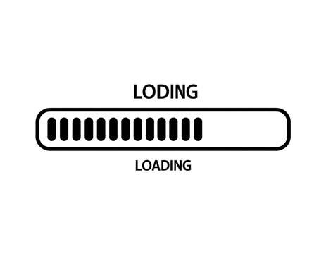 A simple black and white graphic of a loading bar