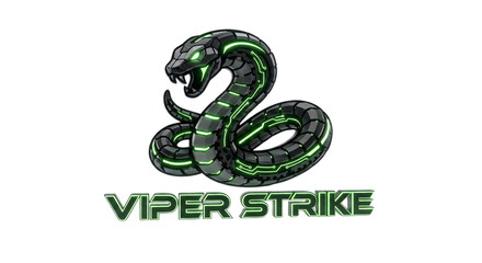 Viper Strike Cybernetic Snake Predator Gaming Logo