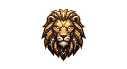 Majestic Golden Lion Head King Mascot Logo