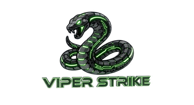 Viper Strike Cybernetic Snake Predator Gaming Logo