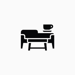 Fototapeta premium sofa and coffee table logo icon template