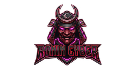 Ronin Cyber Samurai Oni Mask Esports Mascot Logo
