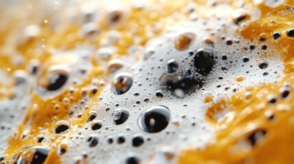 Close-up of orange surface covered in soap bubbles