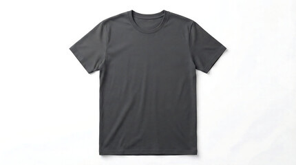 Professional Front View Black T-Shirt Mockup Flat Lay Template