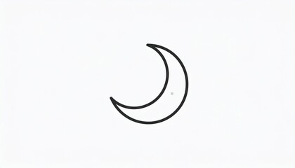 Obraz premium Minimalist crescent moon icon isolated on white background vector illustration