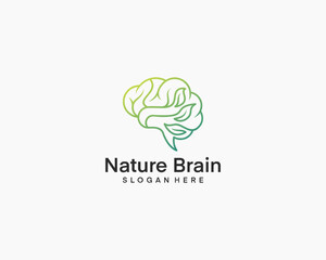 Brain Nature Line Logo