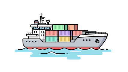 Obraz premium Modern cargo ship transporting colorful containers across the sea