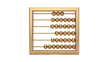 Golden Abacus with multiple beads on rods