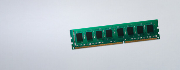 Desktop DDR4 RAM on a neutral gray background: hardware and component upgrade concept