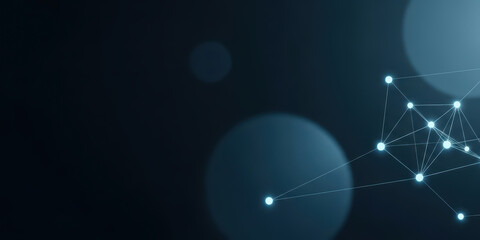 Blue network line node connection with technology cyberspace structure pattern design web plexus tech computer science wireframe neural mesh linkage geometry three dimensional cyber interactive