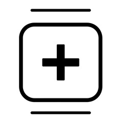 Fototapeta premium Plus sign vector icon in a rounded square.