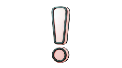 3D Pink Exclamation Mark Symbol