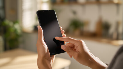 Person browsing smartphone indoors