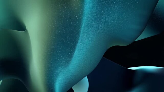 Abstract Blue Green Wavey Fluid Flowing Fabric Texture with Light