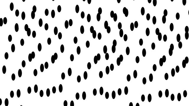 Movement of elongated dots or ovals in the form of a cluster.