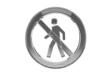 Prohibition sign with man holding rifle isolated on transparent background