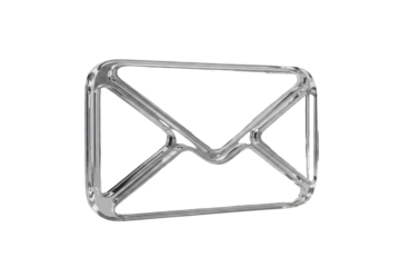 Silver envelope icon isolated on transparent background