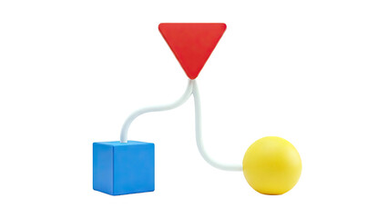 Abstract Geometric Sculpture with Primary Colors