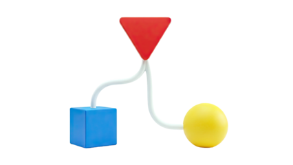 Abstract Geometric Sculpture with Primary Colors