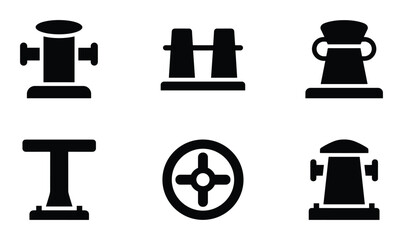 Bollard vector ship marine mooring pillar for rope securing vessel at dock isolated background © GoDesigner