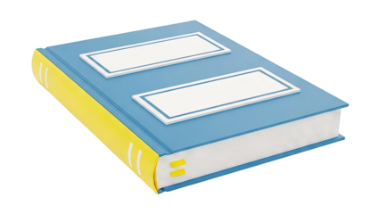 Blue and Yellow Hardcover Book with Blank Labels