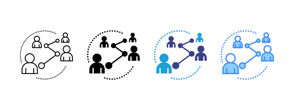 Network icon set multiple style collection