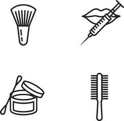 Beauty Skincare Routine Icons Set