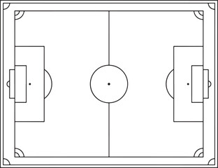 Soccer Field Illustration with Goals and Lines