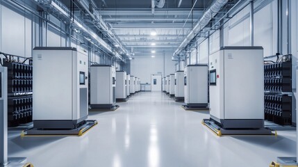 Obraz premium Industrial Energy Storage Battery Data Center Interior