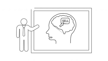 Sales Pitch Presentation - Continuous Line Drawing of Persuasion.