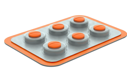 Blister pack with five orange pills
