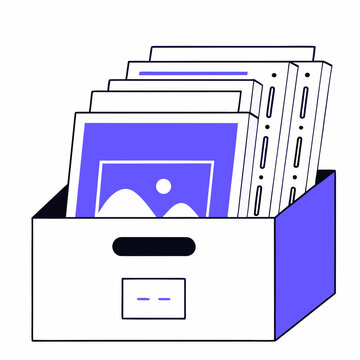 Organized file drawer with photographs