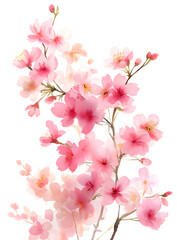 Obraz premium Elegant Cherry Blossom Watercolor - Spring Botanical Elements for Wedding and Greeting Designs