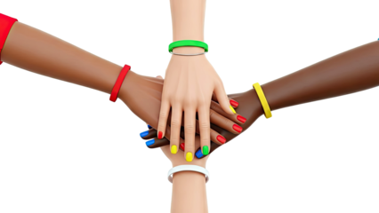 Diverse Hands Together, Unity and Connection