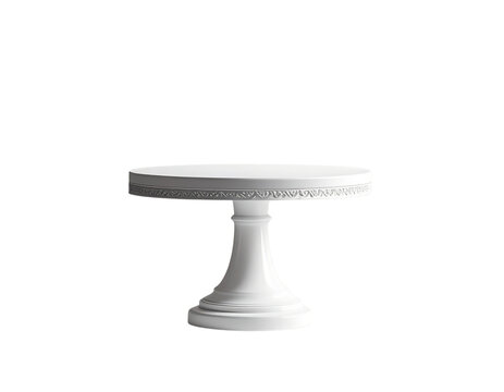 White cake stand, pedestal, dessert display, studio shot, bakery