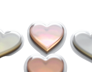 Close-up photo of a sticker featuring heart shapes, suitable for use in designs and projects