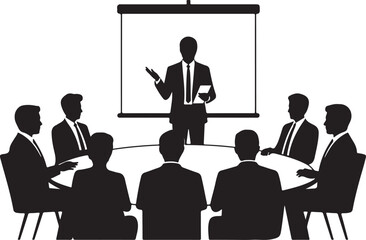 Business meeting with presentation and discussion people