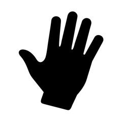 Obraz premium Human Hand Silhouette Icon, Minimalist Black Vector Design for Gestures and Touch, Scalable Flat Graphic Isolated on White Background