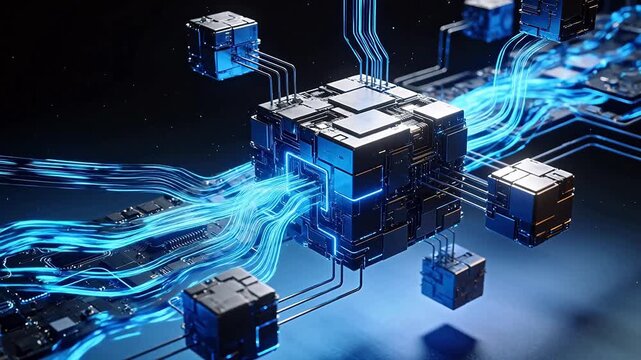 Circuit board with glowing connections