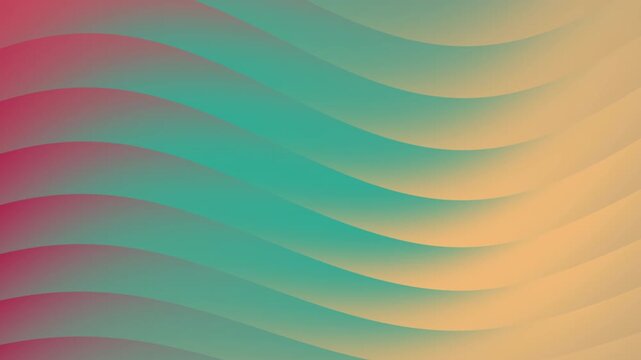 Stylized 3D wave pattern transitioning from teal green to peach pink suitable for corporate presentations and modern design.