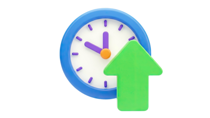 Clock with Upward Arrow Icon