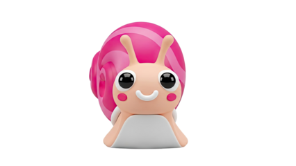 Cute Pink Snail Character