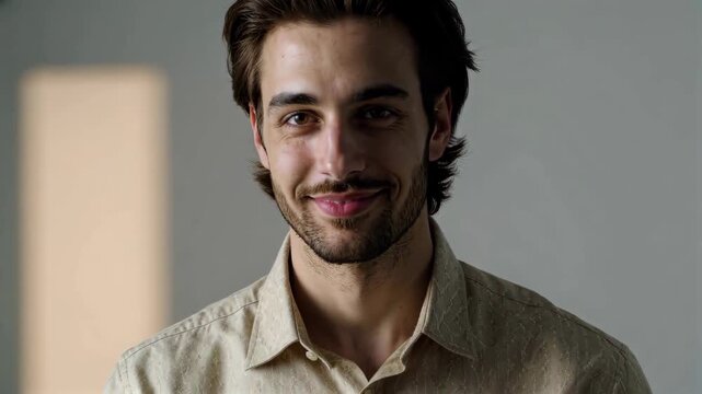 Close-up frontal portrait of a man