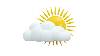 Cartoon Sun and Clouds Icon