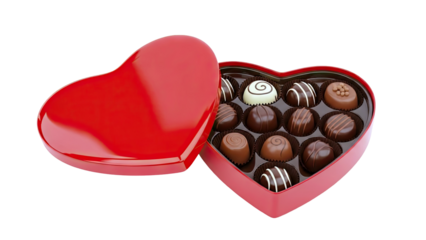 Heart-shaped box of assorted chocolates