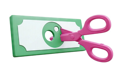 Scissors cutting a dollar bill