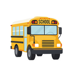 Yellow School Bus Vector Icon.