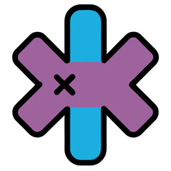 Obraz premium Purple cross with blue border